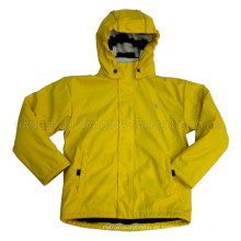 Sólido limón con capucha chaqueta/chubasquero de lluvia